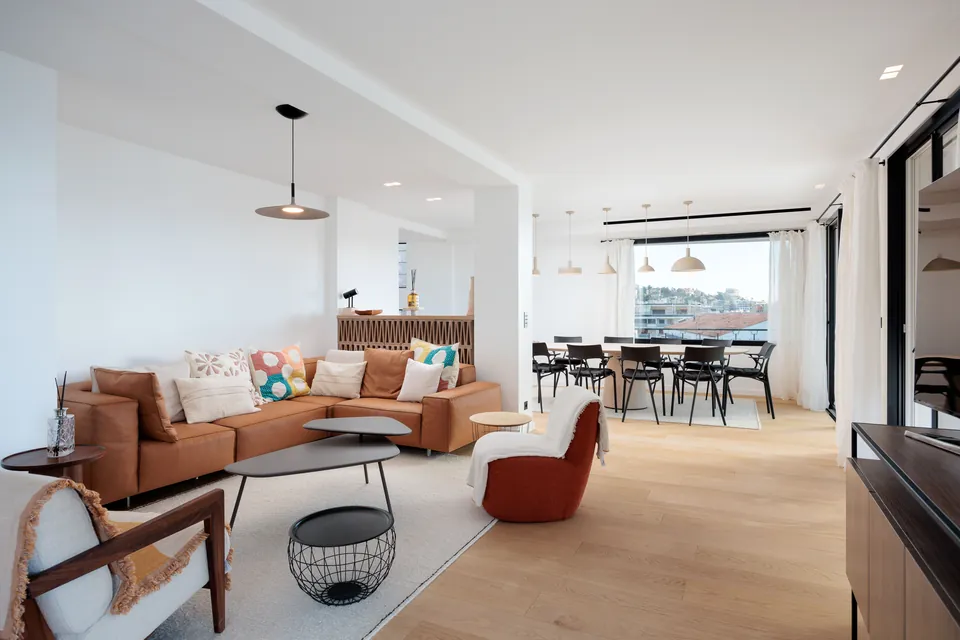 Sienna Apartment — The living room and the dining room