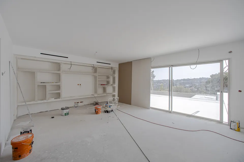Villa Canopée — the living room facing the landscape, before the renovation