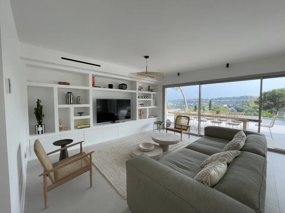 Villa Canopée — the living room facing the landscape, after the renovation