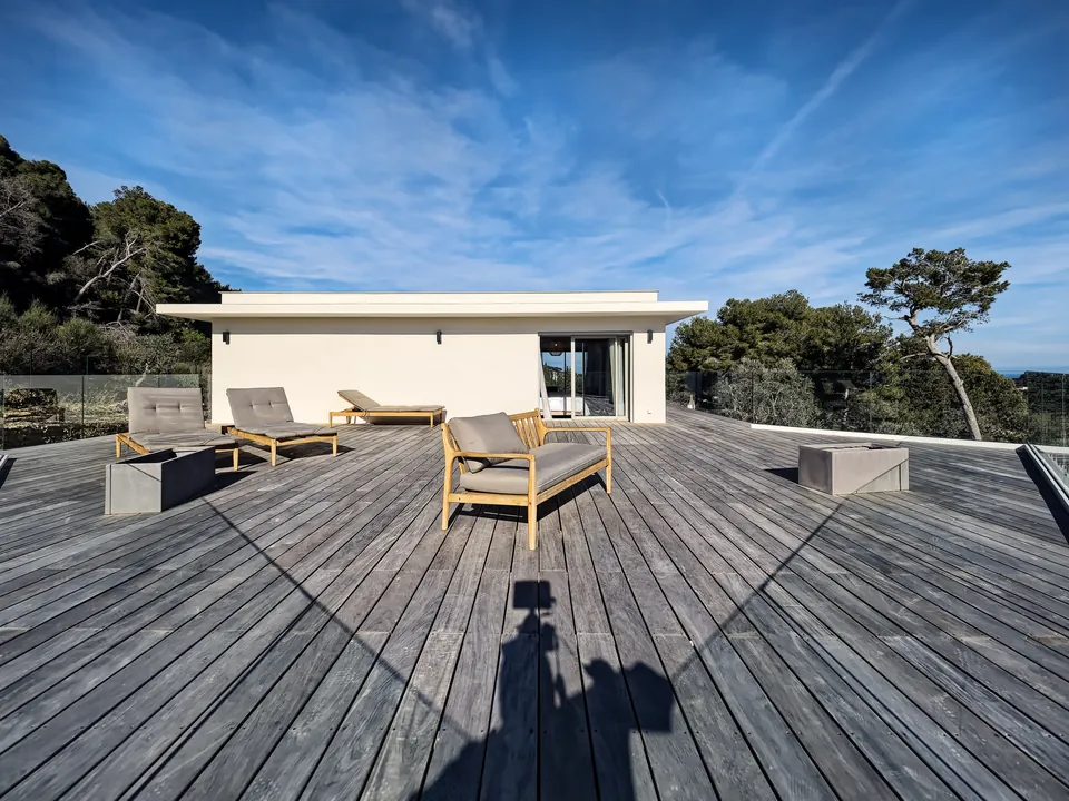 Villa Canopée — the rooftop terrace, after the renovation